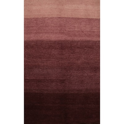 Hand Knotted Oriental 100% Wool Carpet Modern Stripe Multi-Colored Gabbeh Area Rug - 6' 5'' X 4' 6''