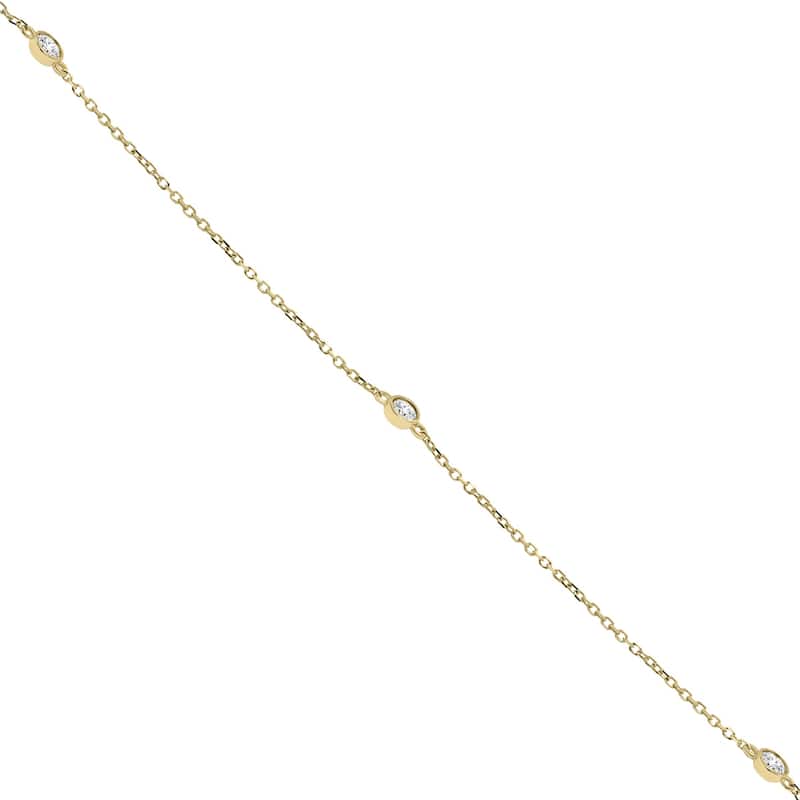 Marquee 1/2 Carat TW Bezel Set Diamond Station Necklace in 14K Yellow Gold