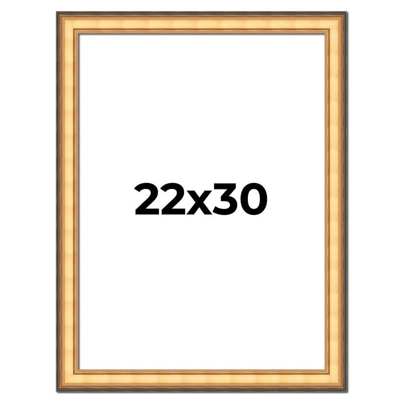 22x30 Frame Gold Plein Aire Solid Wood Picture Frame Width 2 Inches |