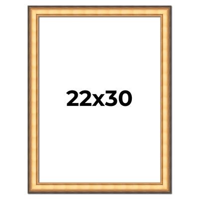 22x30 Frame Gold Plein Aire Solid Wood Picture Frame Width 2 Inches |