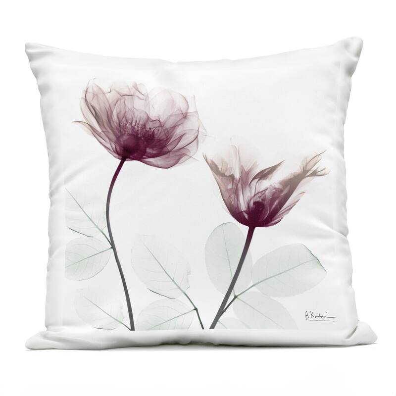 Stupell Two Mauve Blooms Printed Outdoor Throw Pillow Design by Albert Koetsier - Accent - Polyester - Green - Single
