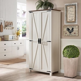 Farmhouse Storage Cabinet, Armoire, Rustic Pantry, Versatile Storage
