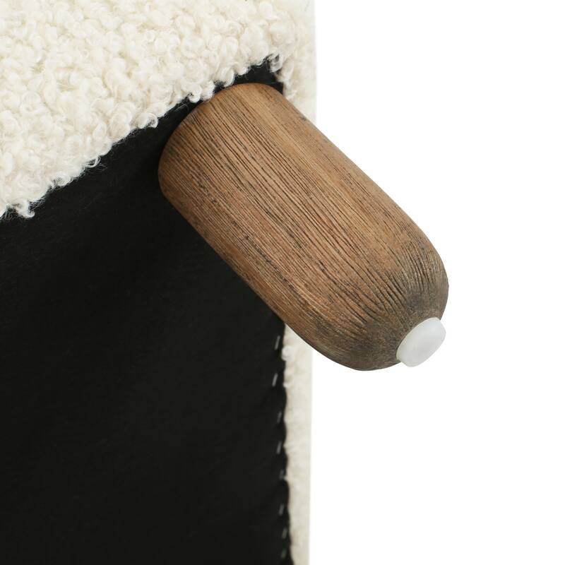 Simple and Versatile Design Comfortable Ottoman with Solid Pine and Plywood Frame, Assembly Required