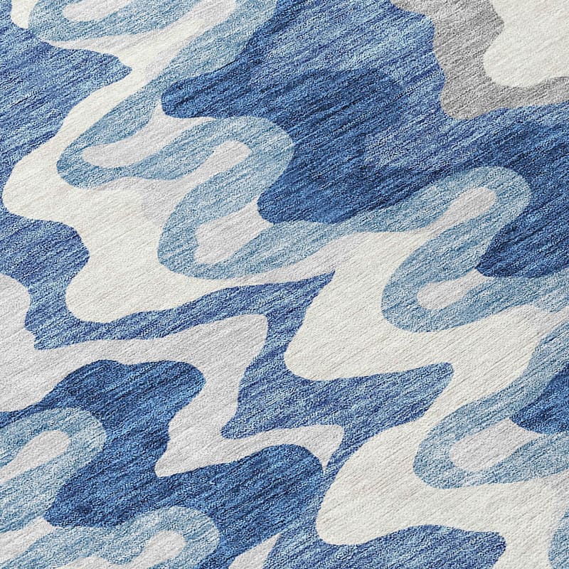 Machine Washable Indoor/ Outdoor Chantille Abstract Ripples Rug