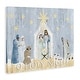 preview thumbnail 3 of 9, Stupell Nativity Barn Stable Christmas Holiday Rustic Scene Canvas Wall Art - Blue