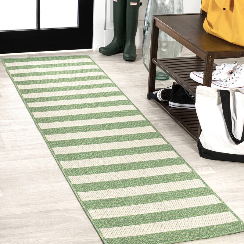 JONATHAN Y Vinales Two-Tone Wide Stripe Indoor/Outdoor Area Rug