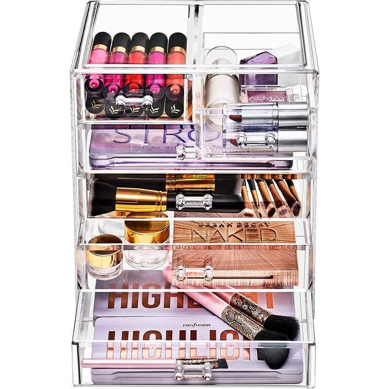 Sorbus New Cosmetics and Jewelry Big Storage Case Display - 4 large, 2 small drawers - 9.50" L x 6.25" W x 11.25" H