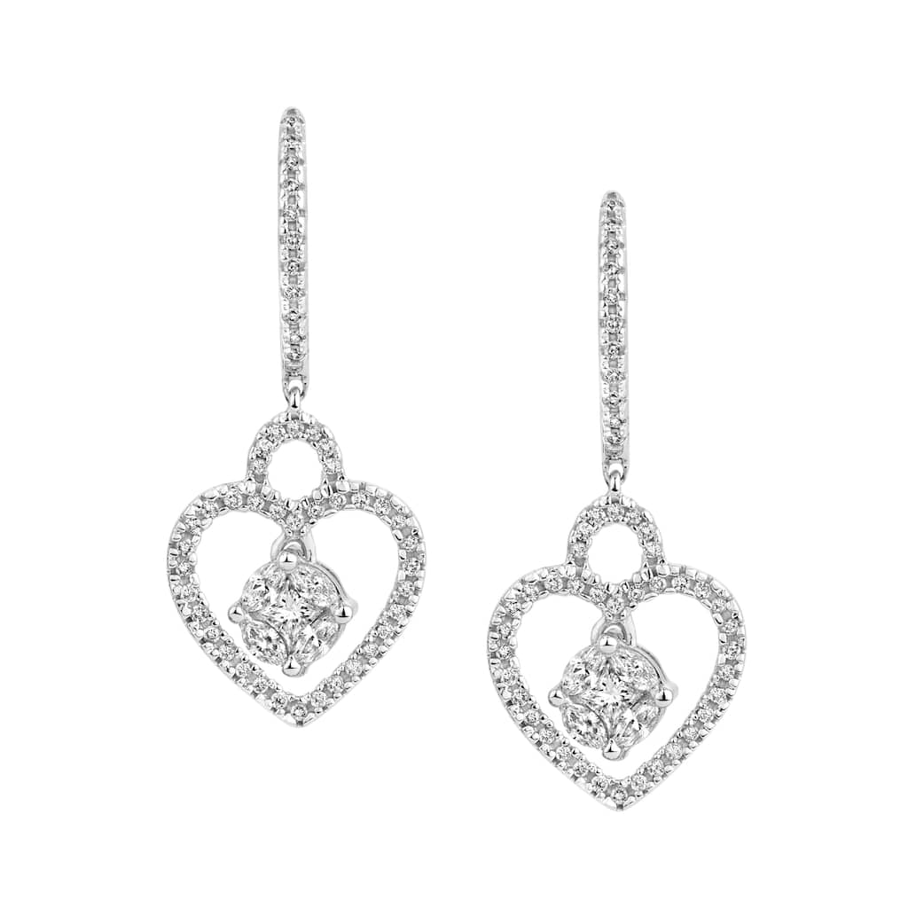 3/4 Cttw Natural Diamond 14KT White Gold Earrings