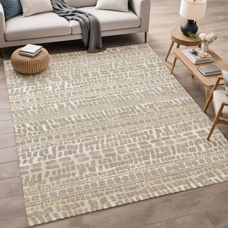 Machine Washable Indoor/ Outdoor Modern Winfield Chantille Rug
