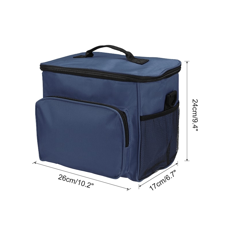 Lunch Box for Women/Men, Insulated Cooler Lunch Bag, 9.4x6.7x10.2 Inch - Navy Blue