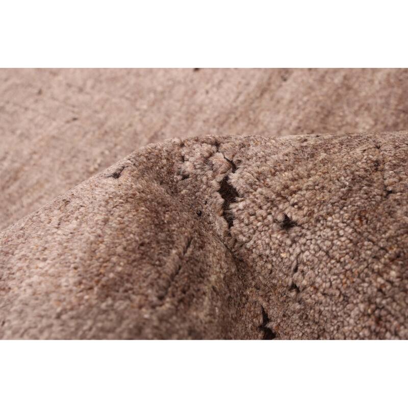 ECARPETGALLERY Hand-knotted Tangier Brown Wool Rug - 6'2 x 8'10