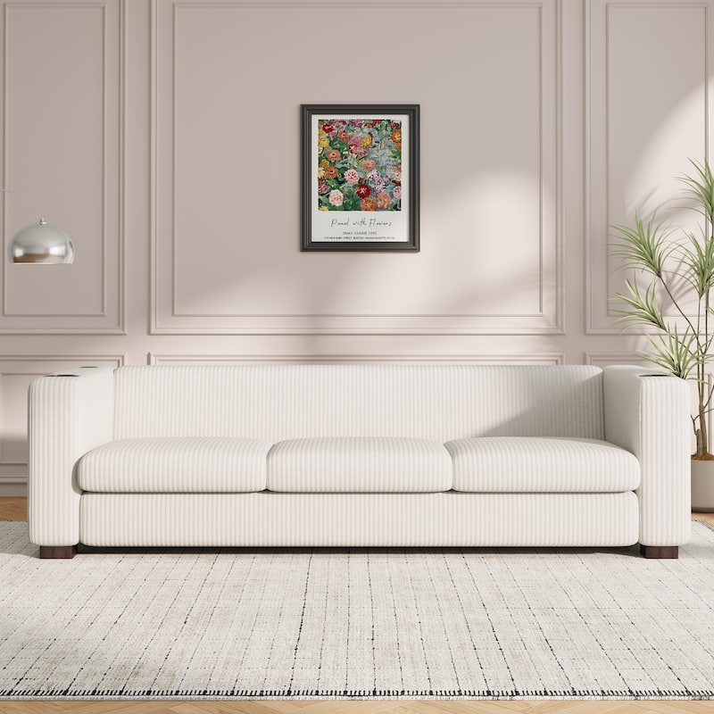Christopher Knight Home- Dillan Polyester 80-Inch 3 Seater Sofa