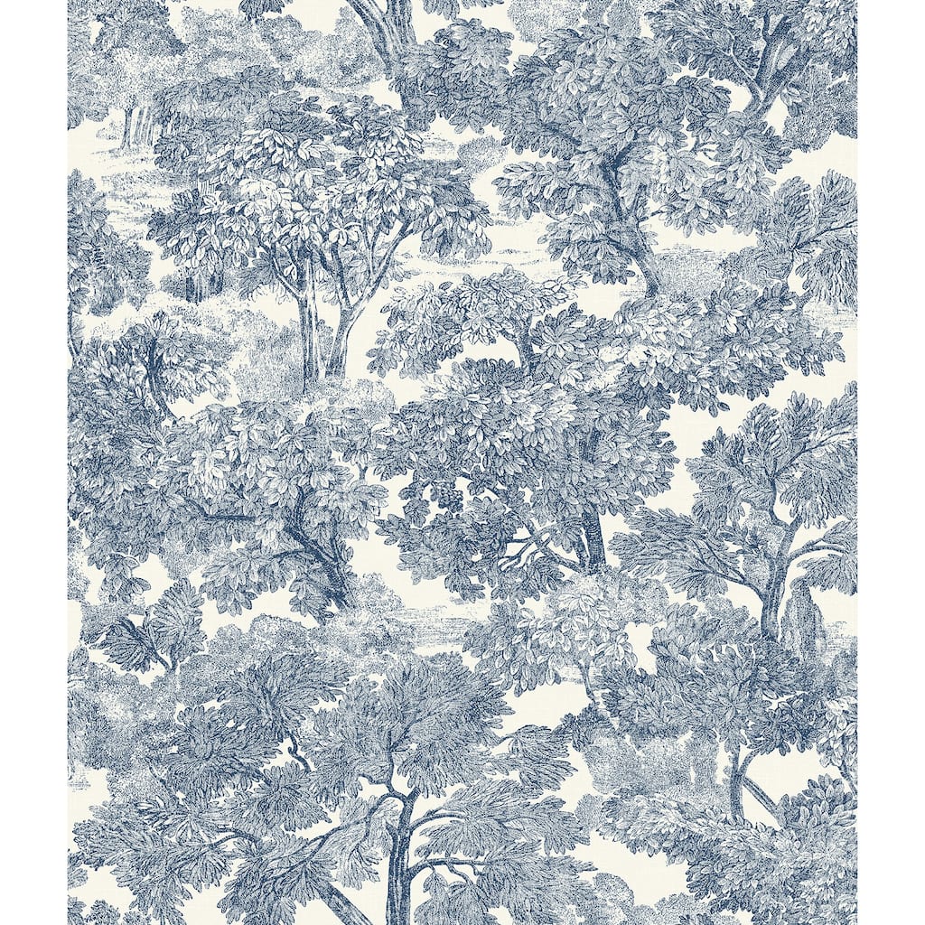 Chesapeake Spinney Blue Toile Wallpaper