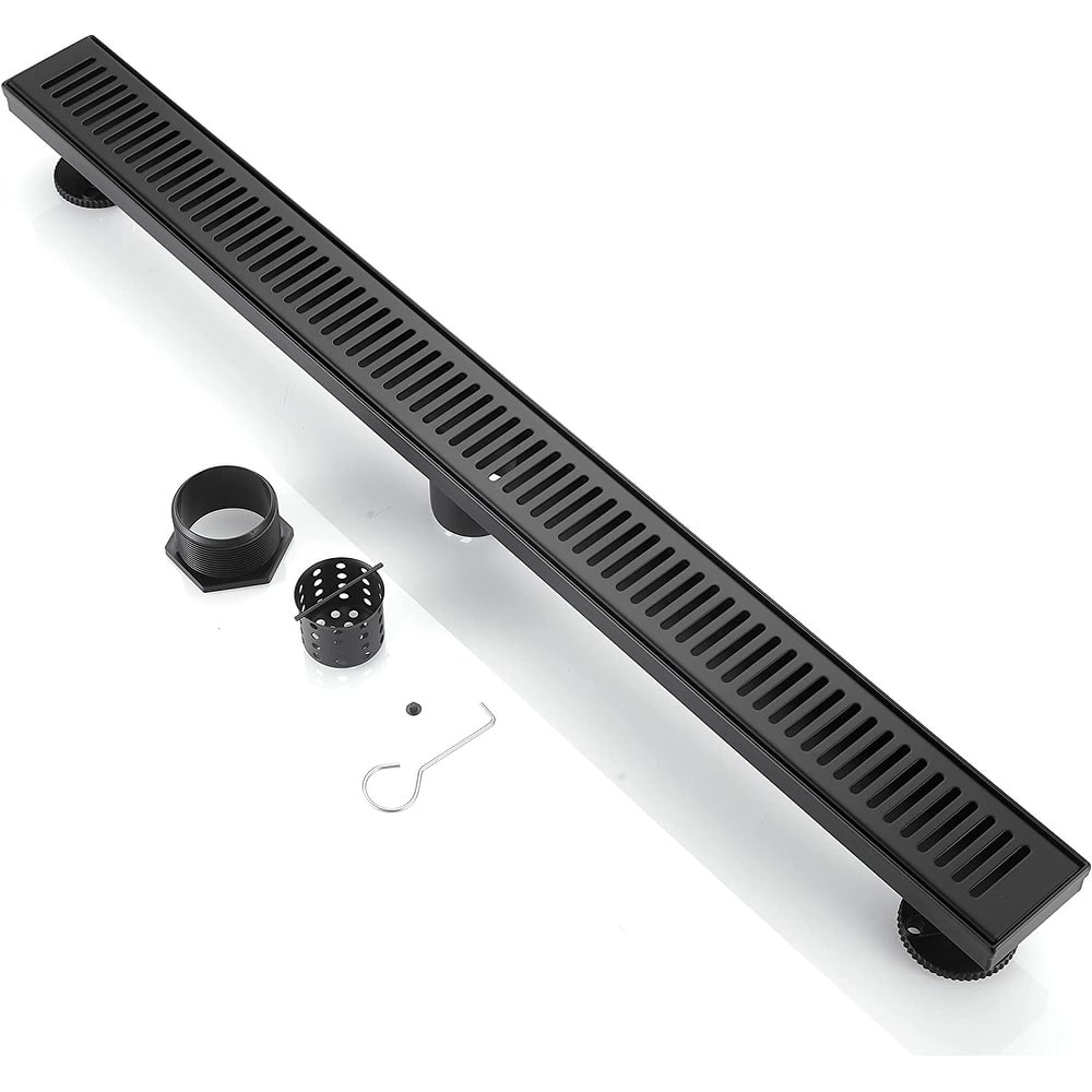 BOANN 304 Stainless Steel Rectangular Linear Shower Floor Drain in Gold