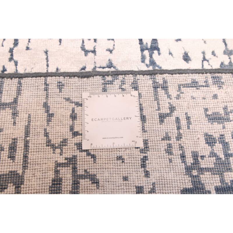 ECARPETGALLERY Hand-knotted Legacy Ivory Silk, Wool Rug - 2'6 x 11'11