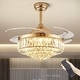 preview thumbnail 23 of 26, 48 in. Indoor Modern Ceiling Fan with Light Gold Retractable Crystal Chandelier Fan with Remote for Kitchen Living Room 48 Inches