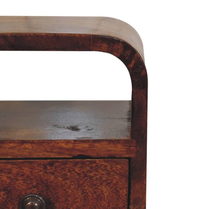 HomeRoots 16" Chestnut Solid Wood Square One Drawer Nightstand