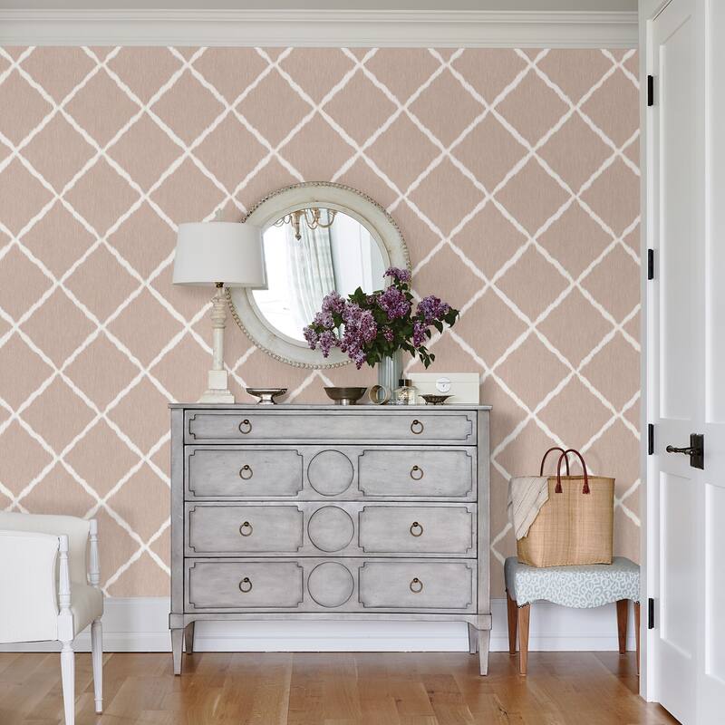 A-Street Prints Petal Ikat Trellis Wallpaper