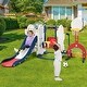 preview thumbnail 17 of 23, Toddler Slide and Swing Set 7 in 1 with Basketball Hoop Blue