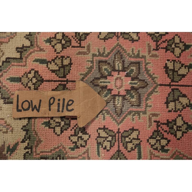 Pink & Beige Floral Tabriz Persian Foyer Rug Handmade Wool Carpet - 3'3"x 4'10"
