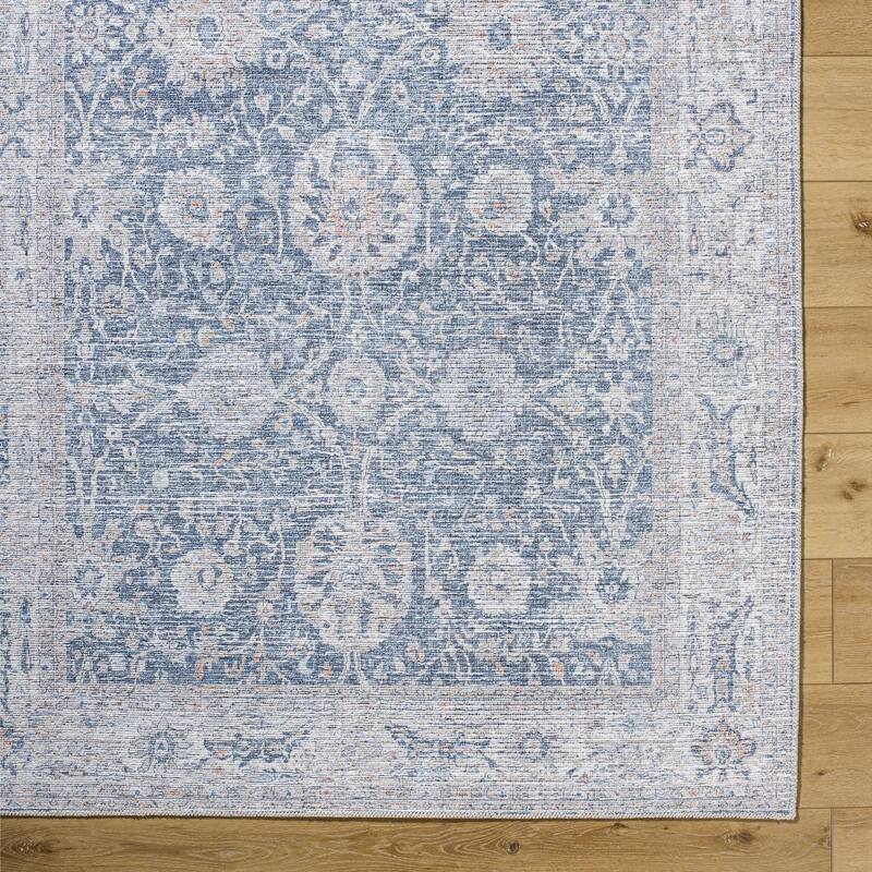 Livabliss Transitional Vinny Medallion Washable Area Rug