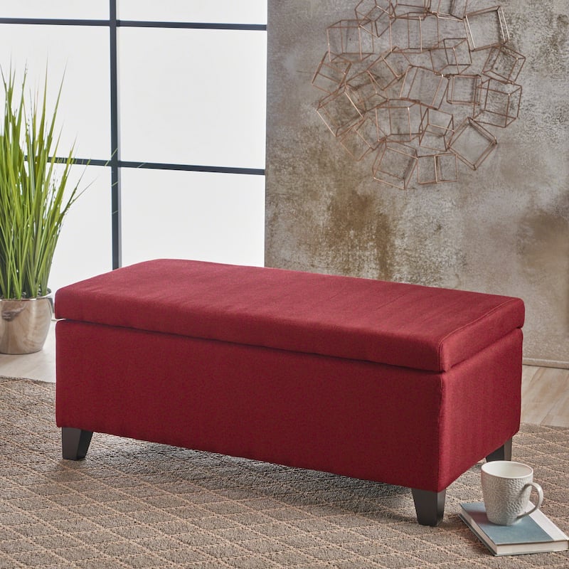 Roomfitters Upholstered Storage Ottoman, Modern Bench with Lift-Top Lid for Entryway, Living Room