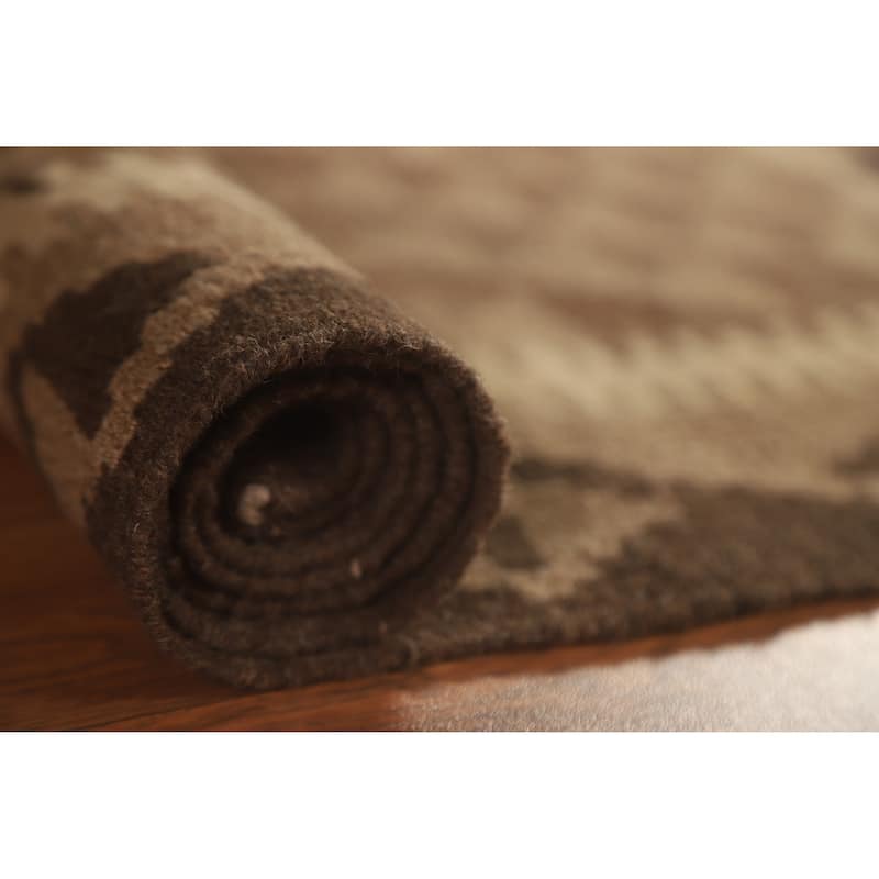 Reversible Kilim Area Rug Flat-weave Wool Carpet - 3'4" x 5'2"