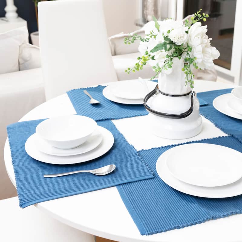 Fabstyles Broadway Set of 4 Solid Cotton Placemats - 13x19