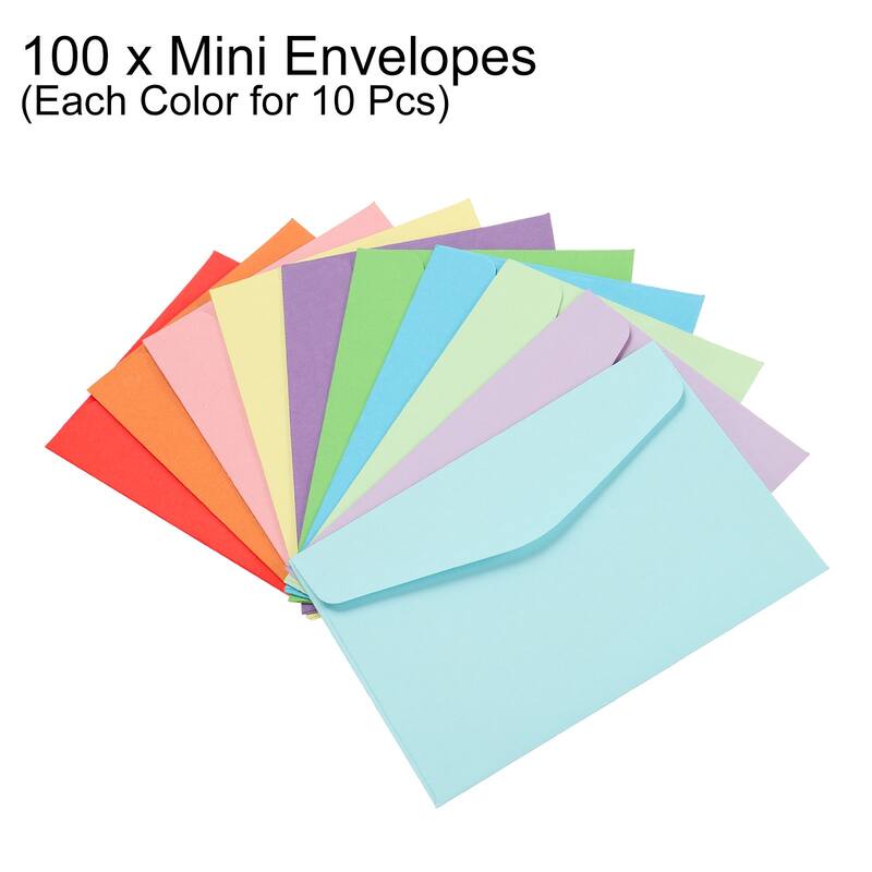 100Pcs Mini Envelopes, Blank Small Item Storage Business Card Holder, Multicolor