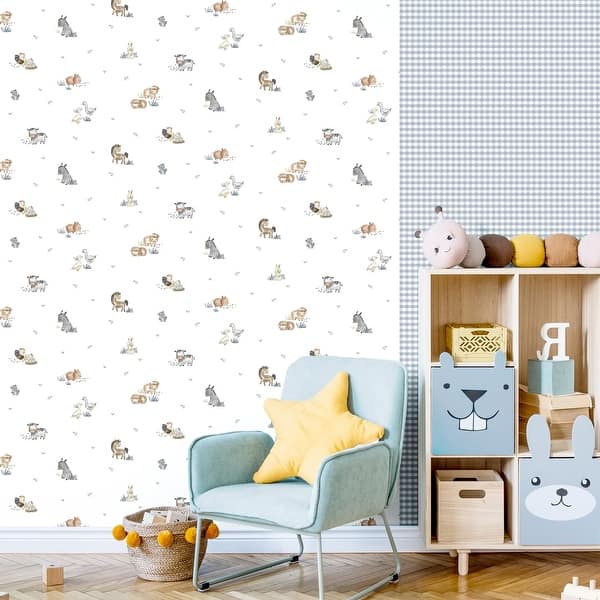 Galerie Wallcoverings Little Explorers 2 Two Tone Gingham Non-woven Matte Wallpaper Roll