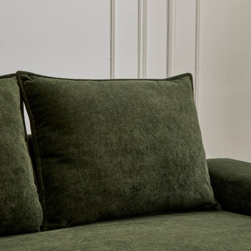 Modern Upholstered Velvet Sofa 3 Seater with Spring Cushion Support