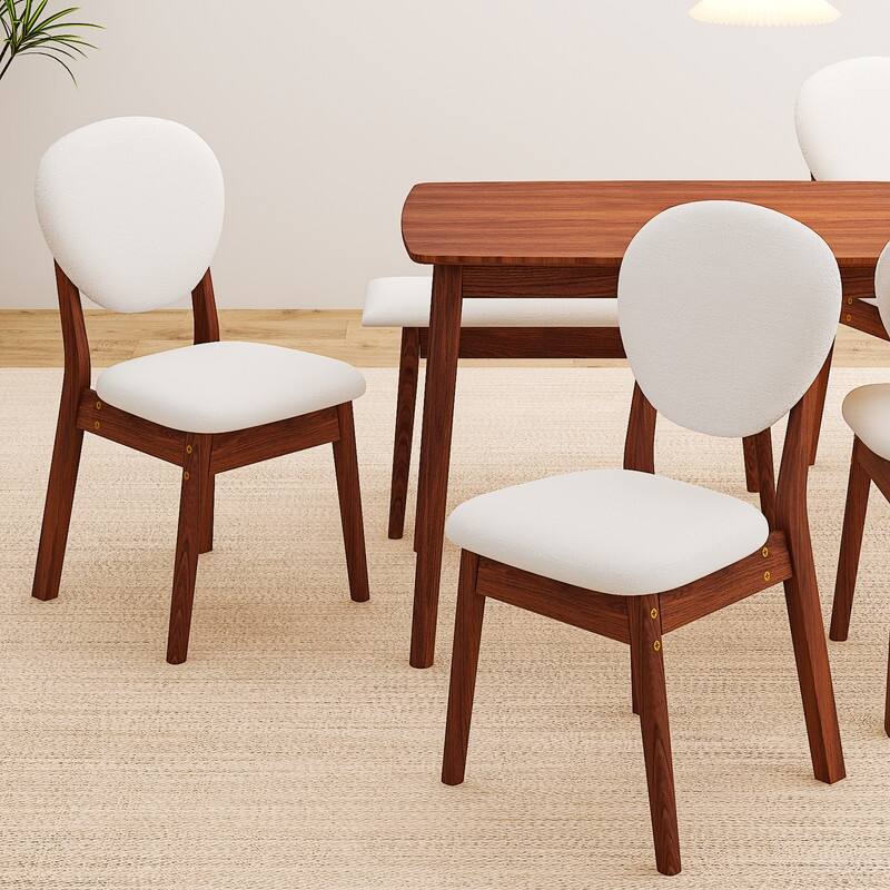 47''Dining Table Set For 6, Solid Wood Kitchen Table With Bench And 4 Chairs With upholstered Backrest