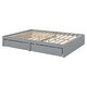 preview thumbnail 37 of 41, Wood Daybed with Fence Guardrails and 2 Drawers, Split into Independent Floor Bed & Daybed,Full/Twin