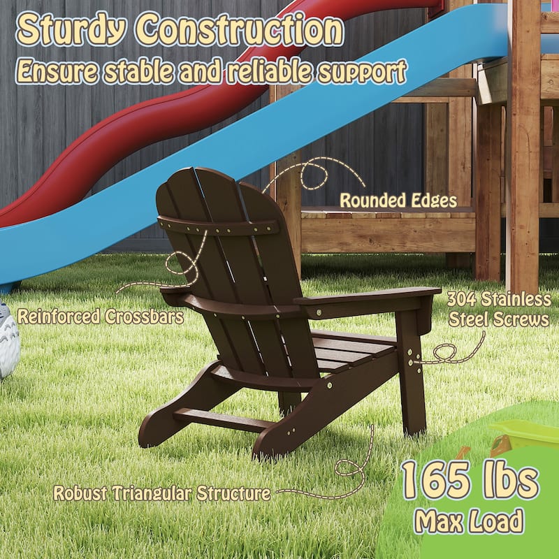 Gymax 4PCS Kid's Adirondack Chair All-Weather HDPE Toddler Lawn Chair