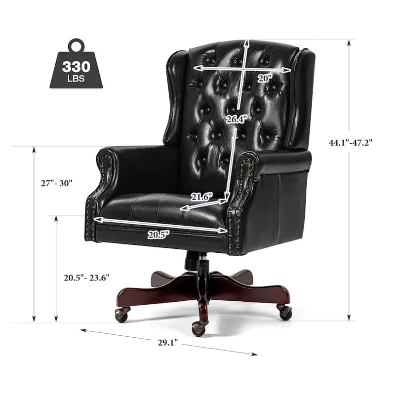 AVAWING Classic Executive Office Chair High Back Wingback Boss Chair - N/A