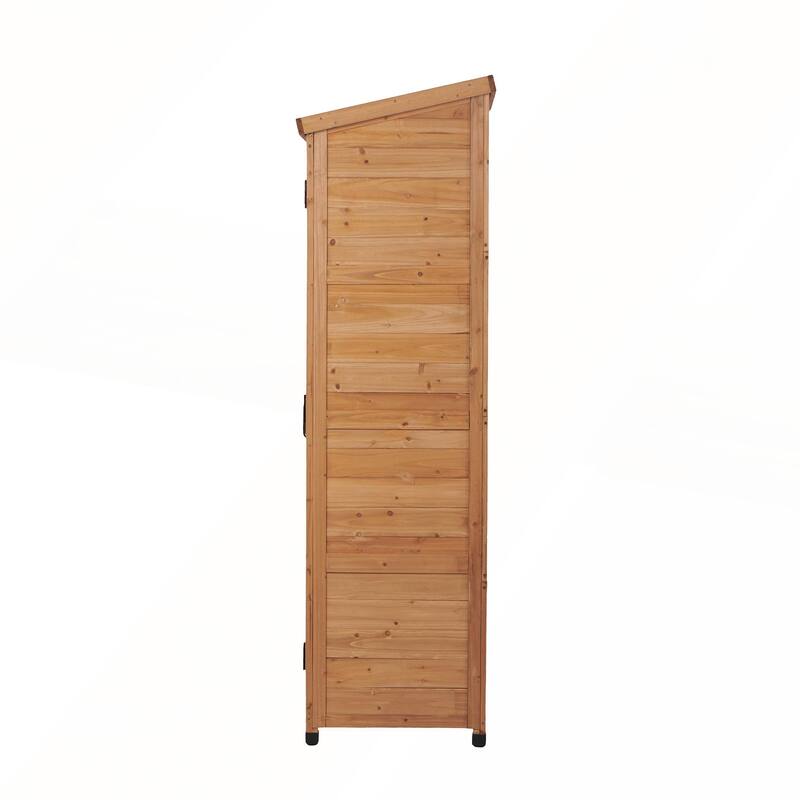 Outdoor Wooden Storage Shed with Metal Top