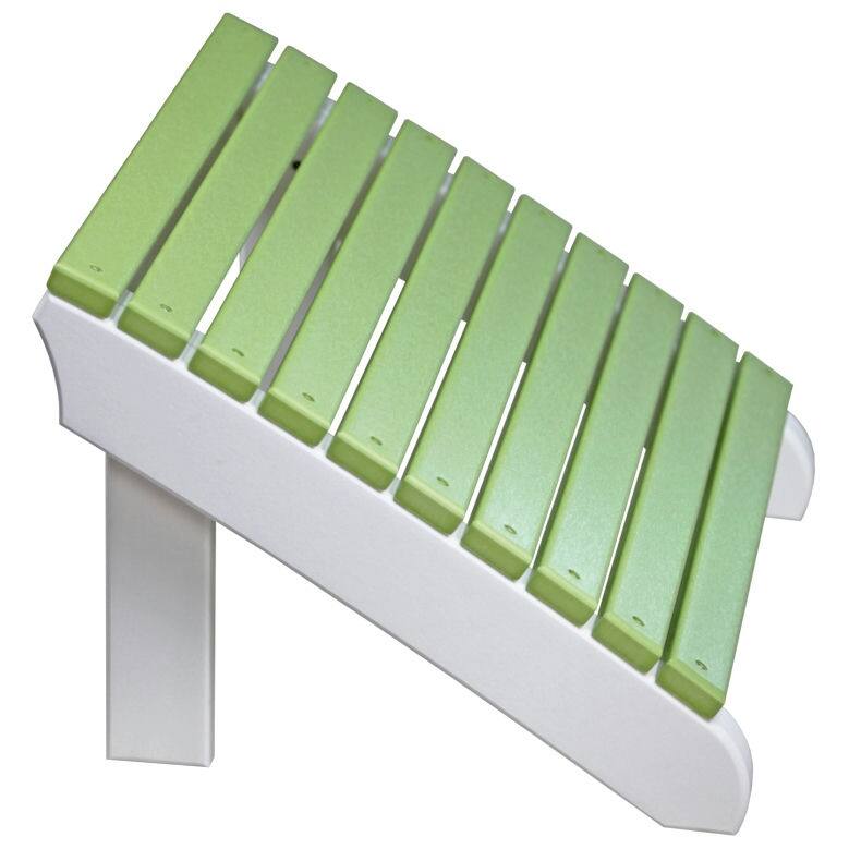 Poly Lumber Adirondack Footrest - Lime Green & White