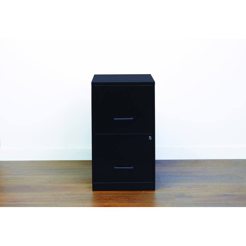 Space Solutions Black 2-drawer Metal File Cabinet - Black