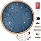 preview thumbnail 4 of 25, Steel Tongue Drum Rain Drum for Outside Garden, D Major Key, Tank Drum Hand Pan Drum Percussion Instrument 15 Tones and C-key design, 14-inch, Blue