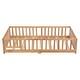 preview thumbnail 2 of 6, Natural Full Size Wood Floor Bed with Door & Fence