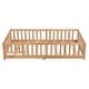 preview thumbnail 13 of 23, Twin Size Floor Bed with Door,Solid Wood Platform Bed Frame with Fence,Suitable for Children,Pine Wood