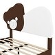 preview thumbnail 9 of 17, Upholstered Platform Bed With Bear Shaped Headboard, Led Light Strips