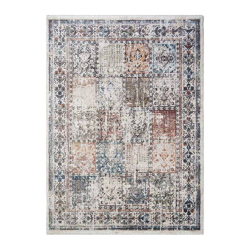 Ceme Distressed Stain Resistant Woven with Fringe Soft Durable Area Rug By HomeRoots - 39' X '25' X '0.39