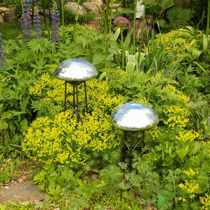 Achla Designs Glass Toadstool Gazing Globe Ball, 9 Inch Diameter