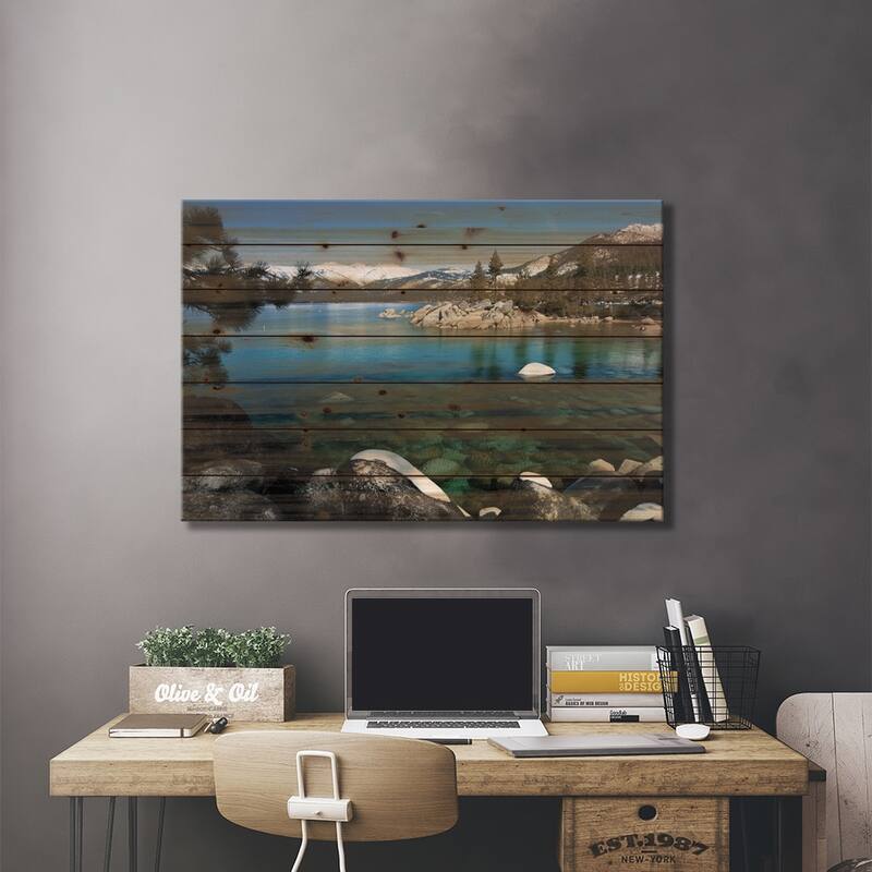 Rocks In A Lake, Lake Tahoe, California, USA V Print On Wood by Panoramic Images - Multi-Color