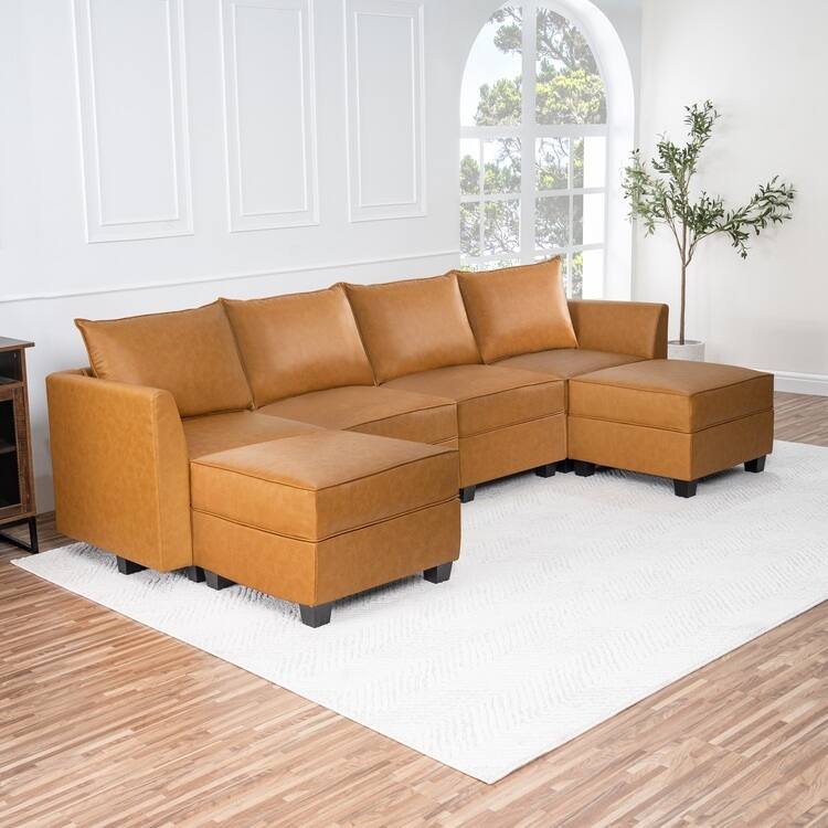 Modern DIY Collection - Convertible Modular Sectional Sofa - Linen Sofa Couch for Living Room Apartment Office