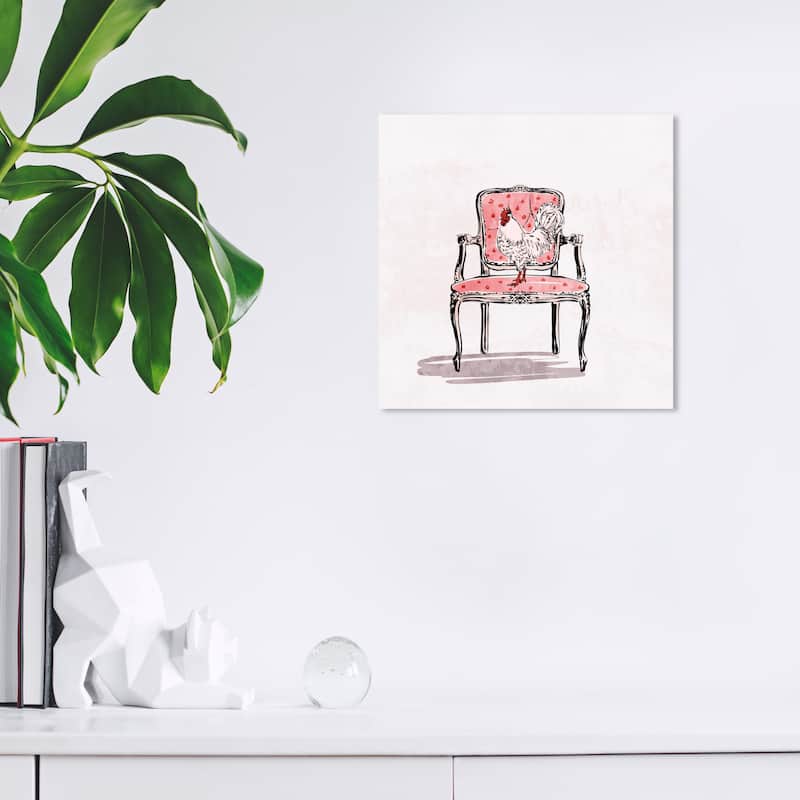 Wynwood Studio Canvas Animals Nowadays Ruler Red and Modern & Contemporary Wall Art Canvas Print - 12 x 12