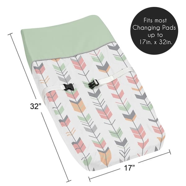 Sweet Jojo Designs Coral and Mint Mod Arrow Changing Pad Cover