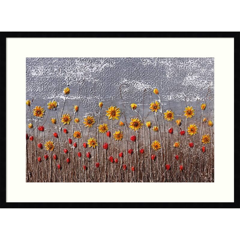 Silent Blossoms by Donatella Marraoni Wood Framed Wall Art Print - Svelte Noir Black