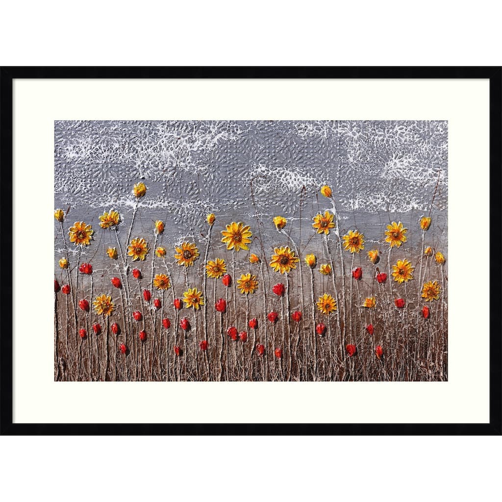 Silent Blossoms by Donatella Marraoni Wood Framed Wall Art Print - Svelte Noir Black